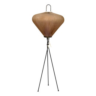 Mid-Century Tripod Floor Lamp in the style of Georges Leon Rispal, France, 1970s For Sale