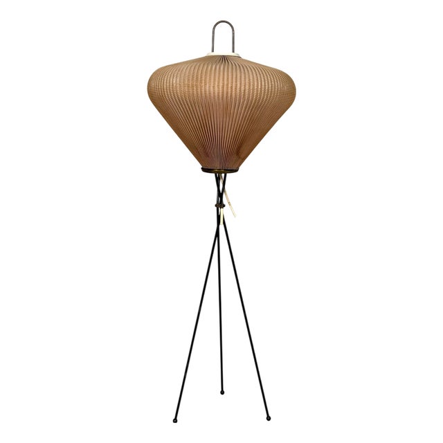 Mid-Century Tripod Floor Lamp in the style of Georges Leon Rispal, France, 1970s For Sale