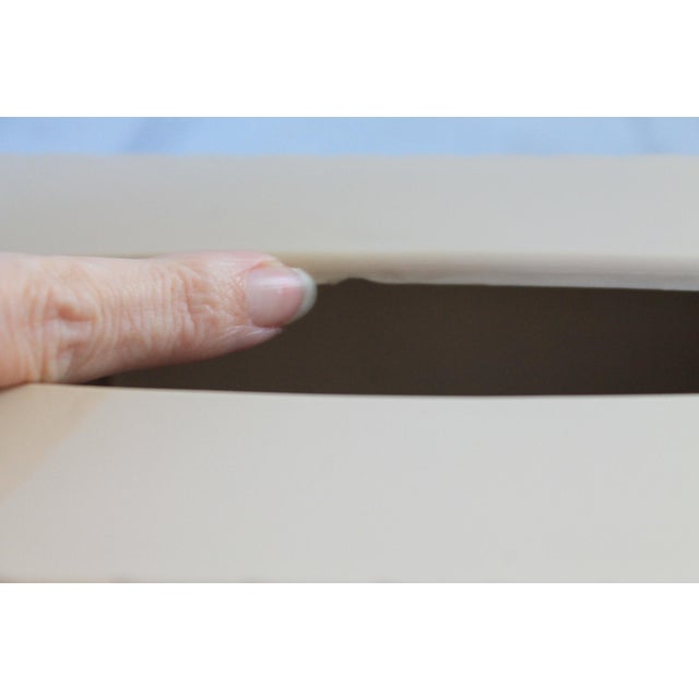 Late 20th Century Vintage Beige Faux Bamboo Resin Tissue Box Cover For Sale - Image 5 of 7