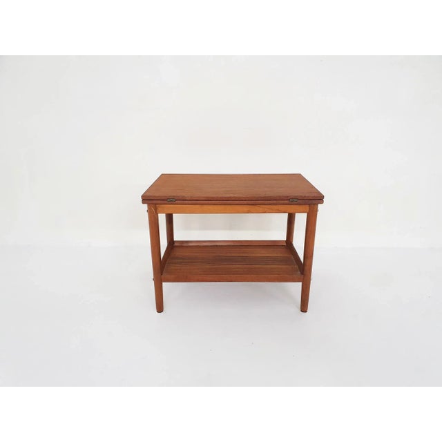 Grete Jalk Foldable Side Table by Grete Jalk for Poul Jeppesen, Denmark, 1960s For Sale - Image 4 of 13