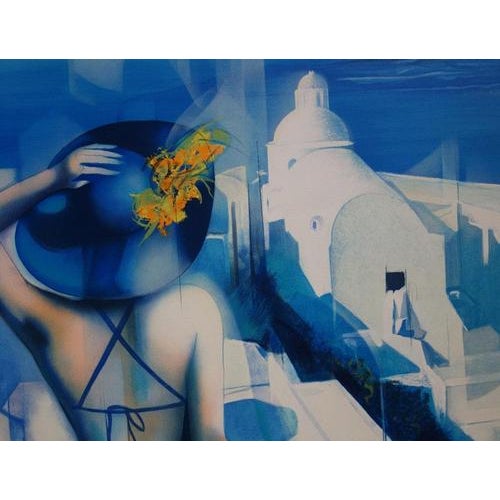 Jean-Baptiste Valadie, White Light on Santorini, Original Lithograph For Sale - Image 3 of 6