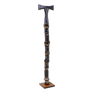Brutalist Pleated Iron Sculpture, 1980 For Sale