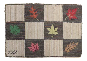 Vintage American Leaves Rug, 2' X 2'11''