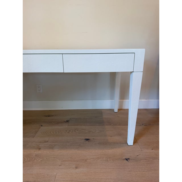 White Made Goods Sorin 3 Drawer Desk (Pristine Faux Shagreen) For Sale - Image 8 of 16