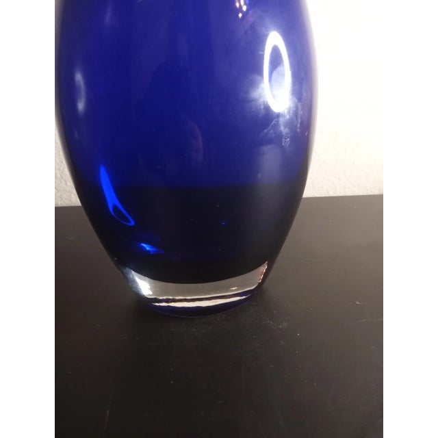 1940s Cobalt Blue Art Glass Sommerso Vase For Sale - Image 5 of 7