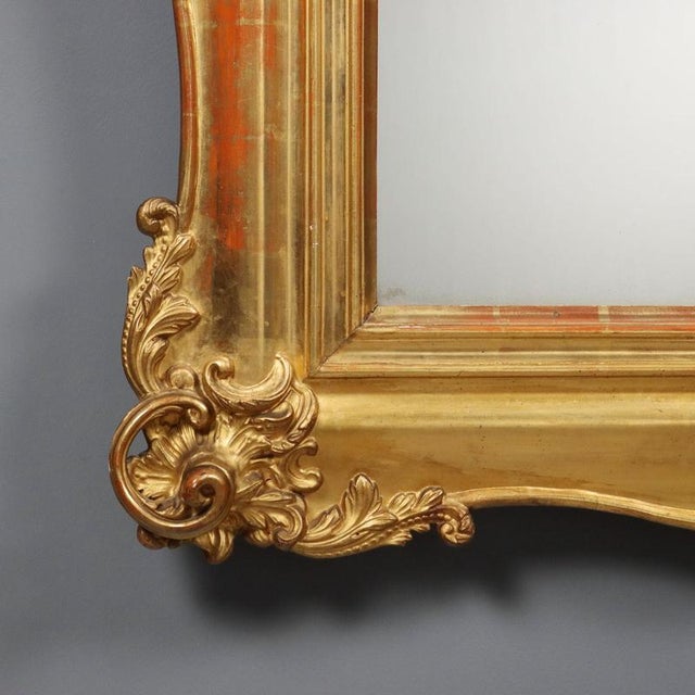 Carved and Gilded Wooden Mirror For Sale - Image 6 of 13
