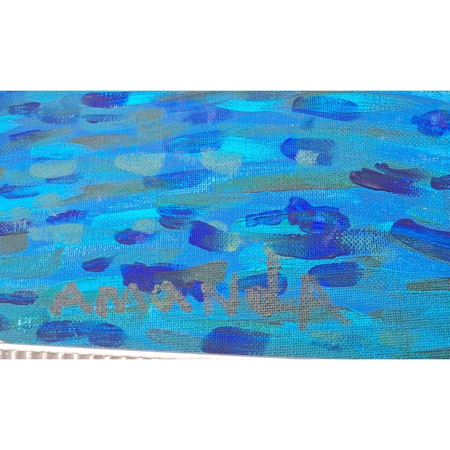 A contemporary reimagining of Claude Monet's beloved Regatta at Sainte-Adresse (1867), rendered in thick, textured impasto...