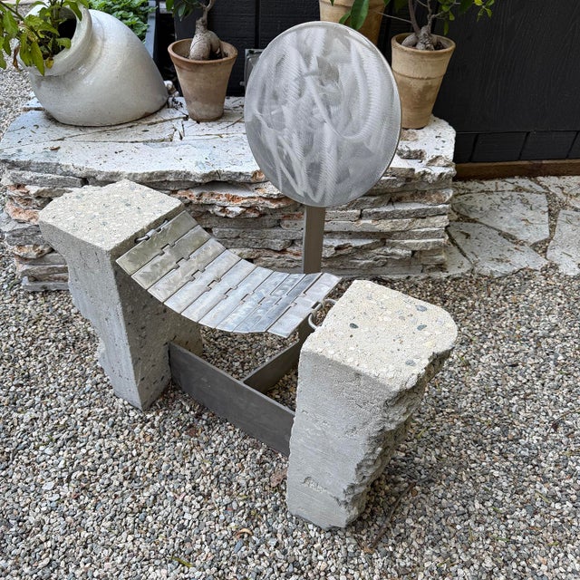 20th Century Brutalist Modernist Concrete and Metal Lounge Chairs For Sale - Image 15 of 18
