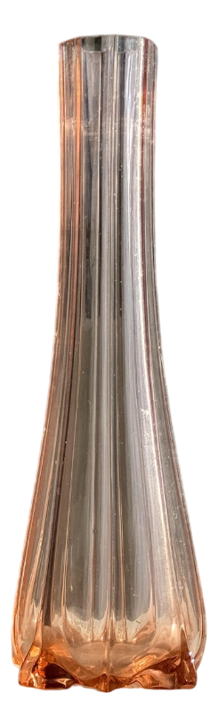 Large Pink Glass Bud Vase, 1950s
