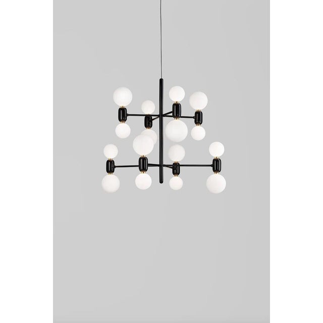 Aballs Chandelier 8 Black Suspension Lamp by Jaime Hayon for Parachilna For Sale - Image 4 of 12