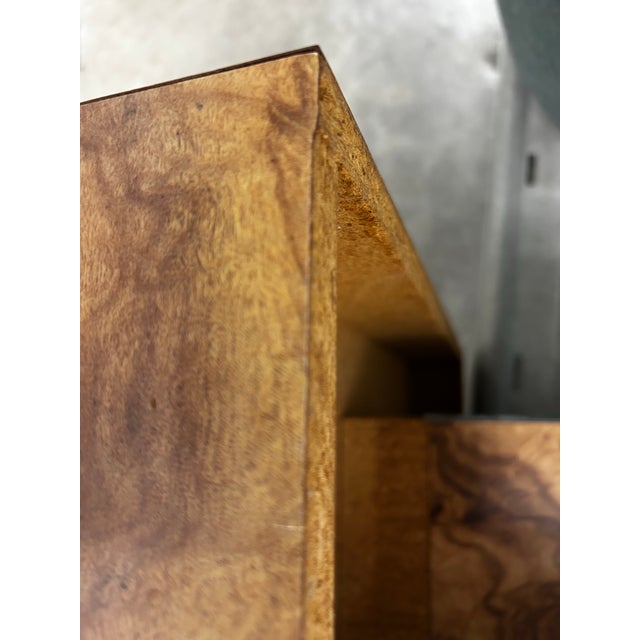 Vintage Burl Veneer and Mirrored Side Table in the Style of Milo Baughman For Sale - Image 9 of 10