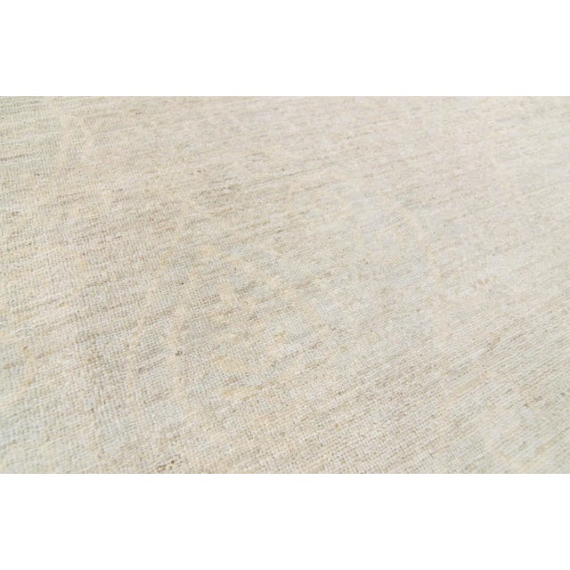 Tan Contemporary Allover Botanical Neutral Pistachio Hand Knotted Rug - 8’2” X 10’2” For Sale - Image 8 of 11