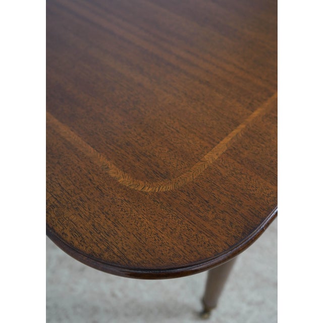 Councill Furniture Councill Craftsmen Mahogany Inlaid French Directorie Dining Table For Sale - Image 4 of 18