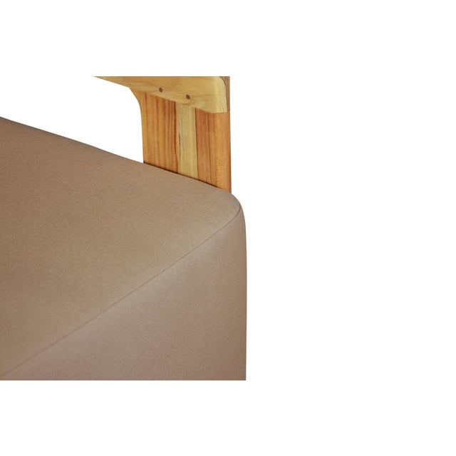 Eclipse Outdoor Solid Teak Wood Chair - Light Brown Fabric For Sale - Image 4 of 13