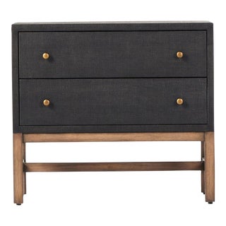 Four Hands Fiona Nightstand - Black Raffia For Sale