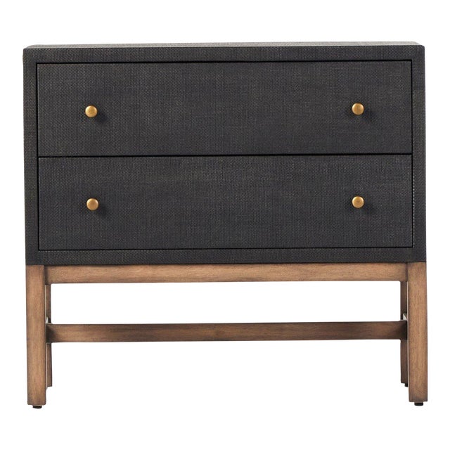 Four Hands Fiona Nightstand - Black Raffia For Sale
