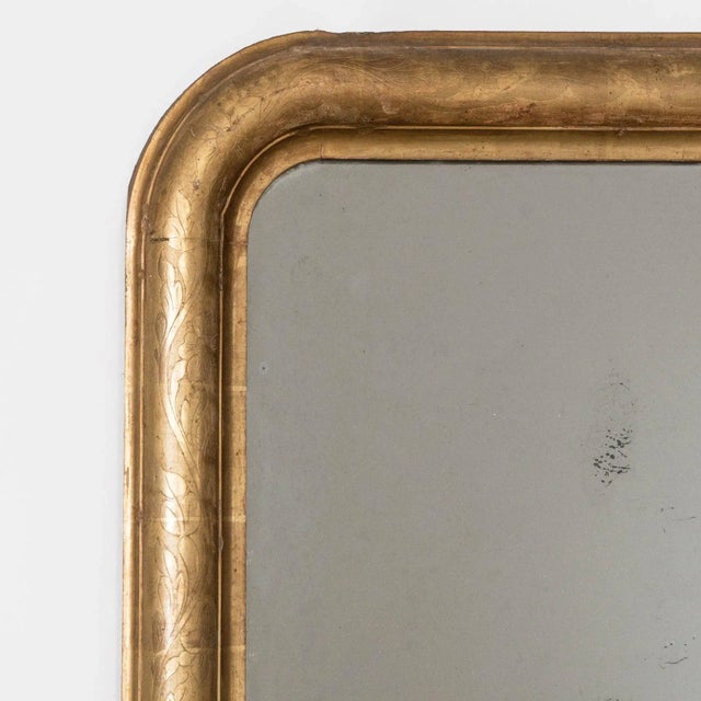 Narrow 19th Century Louis Philippe Mirror with Flowers For Sale - Image 3 of 8