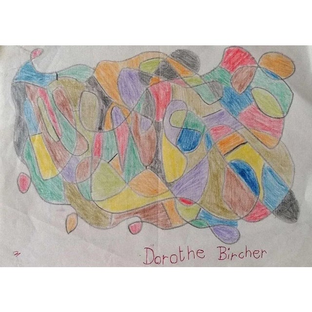 Dorothe Bircher - Composition - Original Pastel Drawing - Late 20th Century For Sale - Image 3 of 3