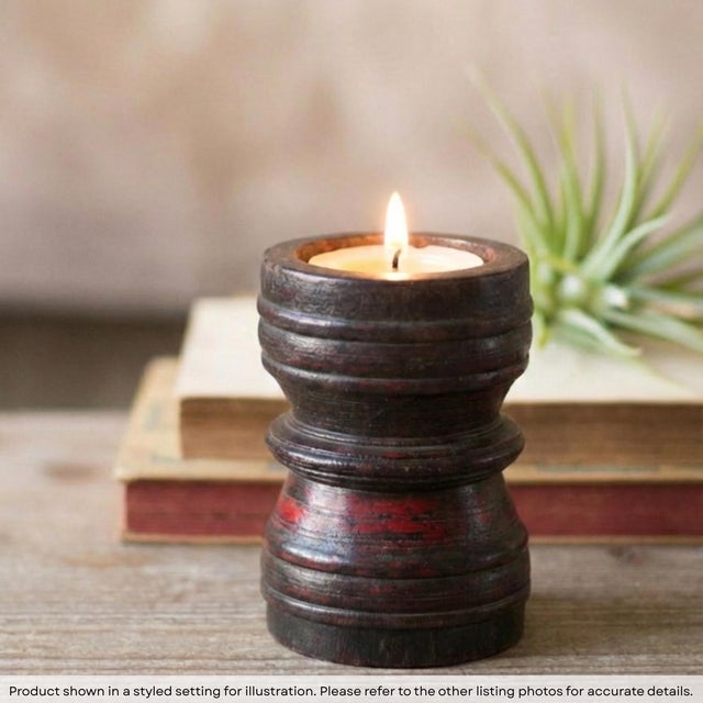 Dimensions: 5" W x 5" D x 7" H This piece is an old piece and is handcrafted by artisans using basic hand tools. Due to...