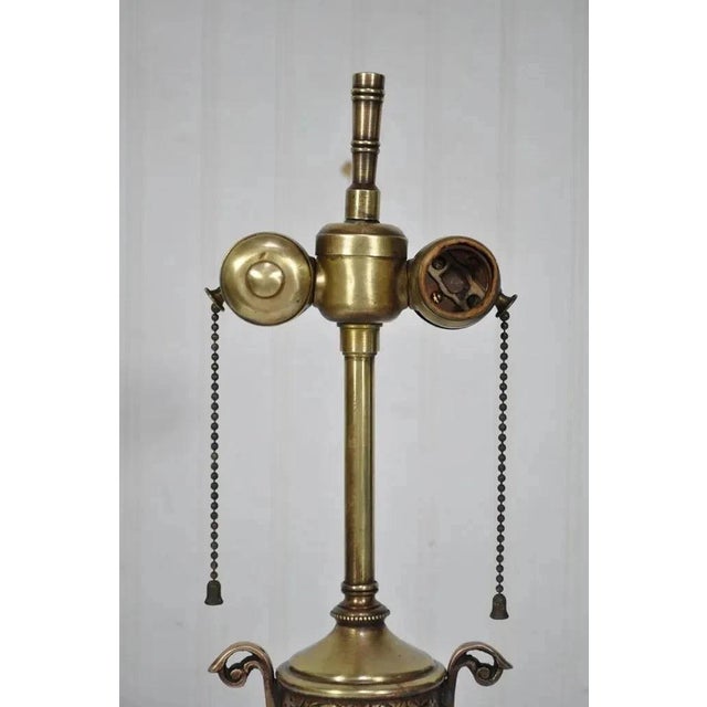 Mid 20th Century Vintage French Empire Style Small Bronze Urn Form Boudoir Vanity Desk Table Lamp For Sale - Image 5 of 10