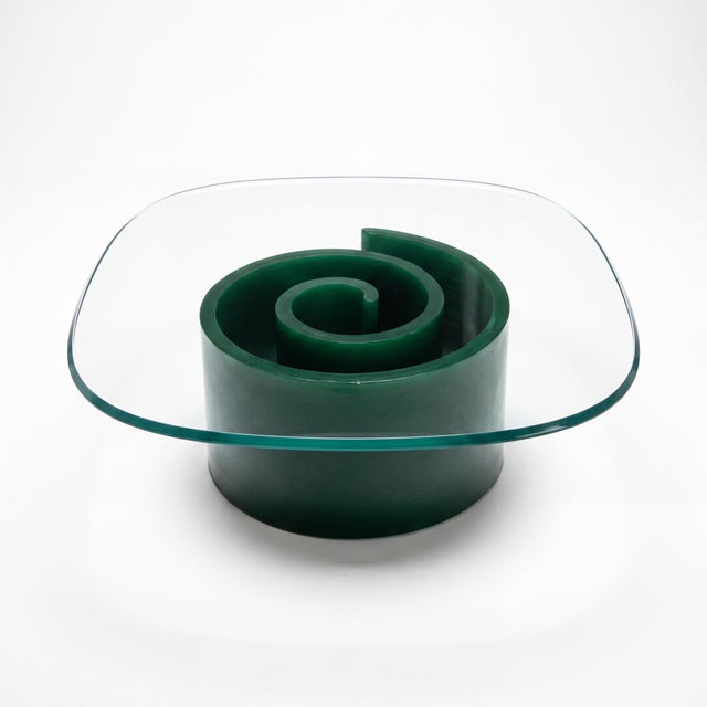 Mid-Century Modern Green Snail Coffee Table Styled After Kagan for Selig For Sale In Atlanta - Image 6 of 6