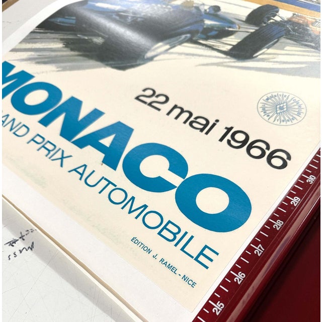 1960s Monaco Grand Prix 1966 Michael Turner Vintage French Automobile Racing Poster For Sale - Image 5 of 6