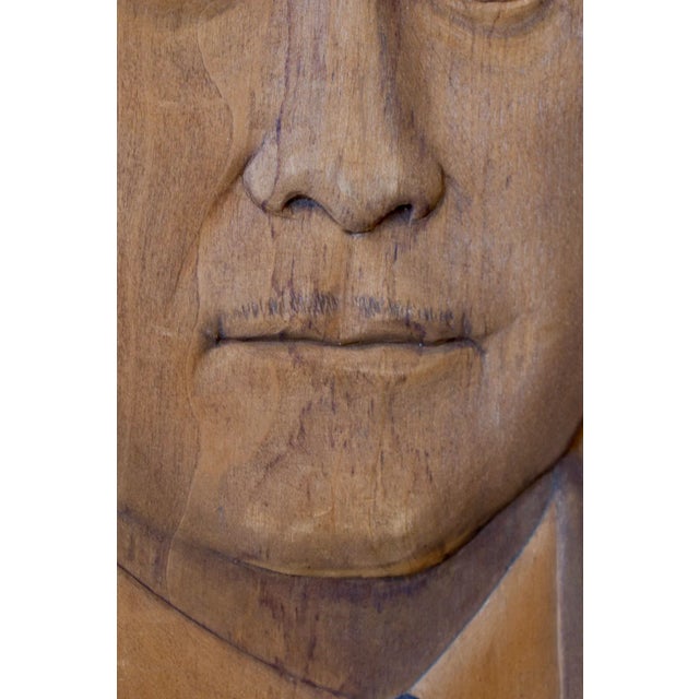 Brown Vintage Finnish Carved Bas-Relief Portrait, Circa 1930s-40s For Sale - Image 8 of 12
