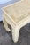 Cream Vintage Chinoiserie Style Carved Faux Goatskin Ming Leg Console Table For Sale - Image 8 of 13