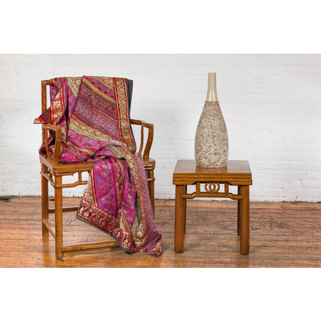Early 21st Century Hand-Crafted Artisan Bottle Shaped Brown and Cream Ceramic Vase with Dripping For Sale - Image 5 of 12
