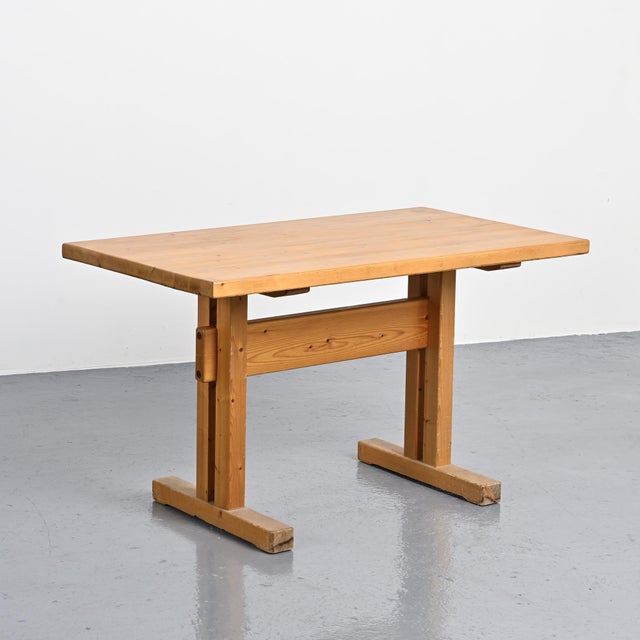 Pine Dining Table for Les Arcs, France, 1970s For Sale - Image 3 of 13