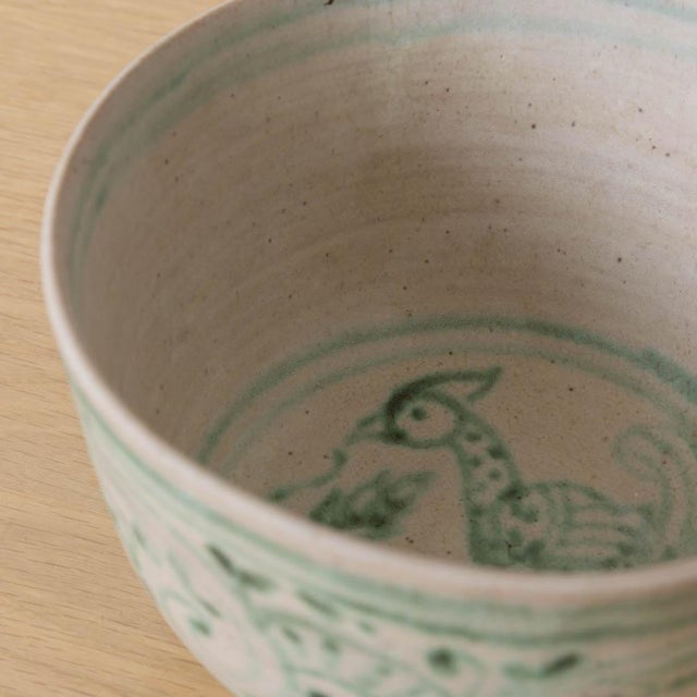 Mid-Century Japanese Oribe Style Chawan Bowl, 1950s For Sale - Image 9 of 10