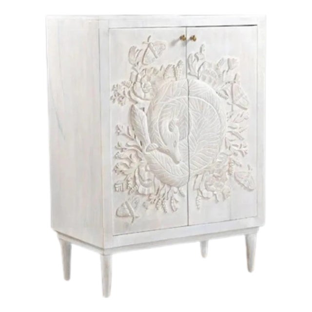 Nayven Tall Cabinet With Sleeping Fox Design by Loomlan For Sale