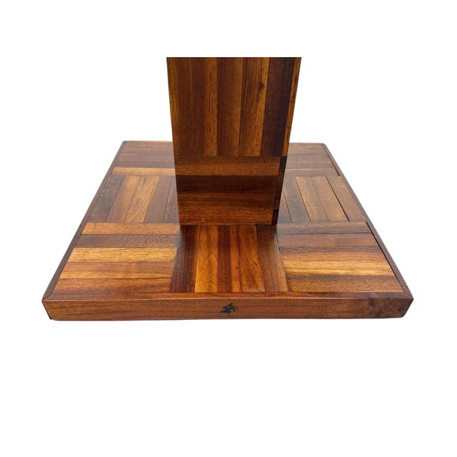 Mid-Century Modern Butcher Block Parquet Side Table For Sale In Philadelphia - Image 6 of 6
