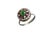 1970s Vintage Natural Ruby, Emerald & Diamond Ring Sterling Silver Size 7 For Sale - Image 5 of 10