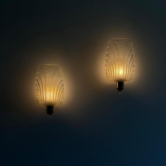 Large Vintage Wing Wall Sconces from Barovier & Toso, Italy, 1980s, Set of 2 For Sale - Image 10 of 17