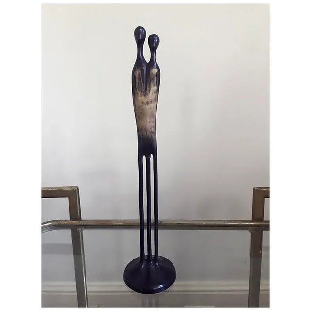 Black Postmodern Louise Henderstrom Two-Headed Statuary For Sale - Image 8 of 9