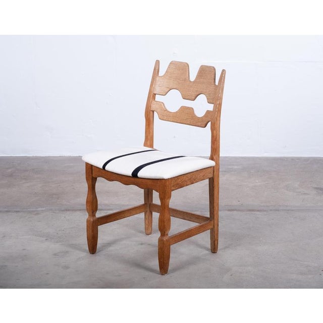 Wood Vintage Razor Blade Oak Dining Chairs by Henning Kjærnulf, 1960s, Set of 4 For Sale - Image 7 of 10
