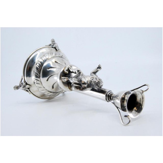 Silver Toothpick Holder with Boy Reading a Book and Holding a Glass For Sale - Image 9 of 11