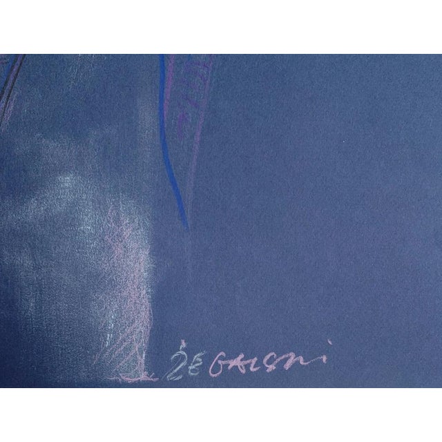 Leszek Zegalski, A Kind, Blue Fantastic Creature, Pastel on Paper For Sale - Image 4 of 7