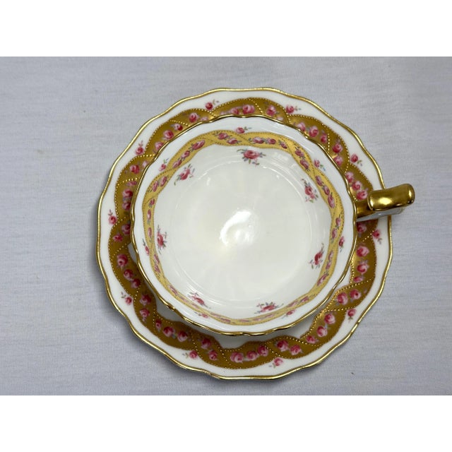 Antique Tiffany & Co. For Cauldon English Bone China Tea Cup Set With Petite Roses - 10 Available For Sale In Boston - Image 6 of 8