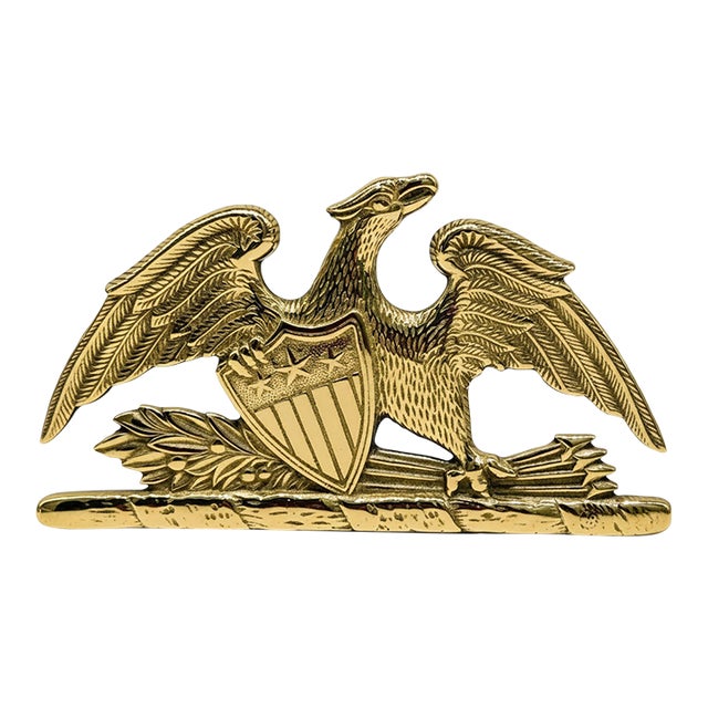 1952 Virginia Metalcrafters Brass “Spread Eagle” Federal Bookends – Pair For Sale