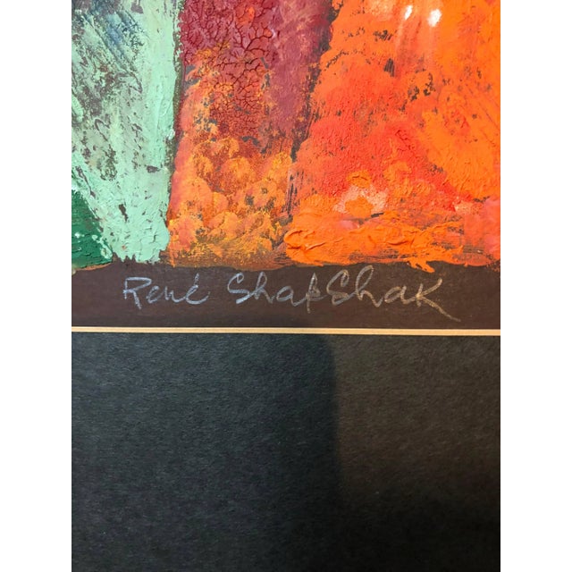 Abstract Rene Shapshak, Abstract Geometric Oil Monotype Painting 1966 Chelsea Hotel, 1966 For Sale - Image 3 of 5