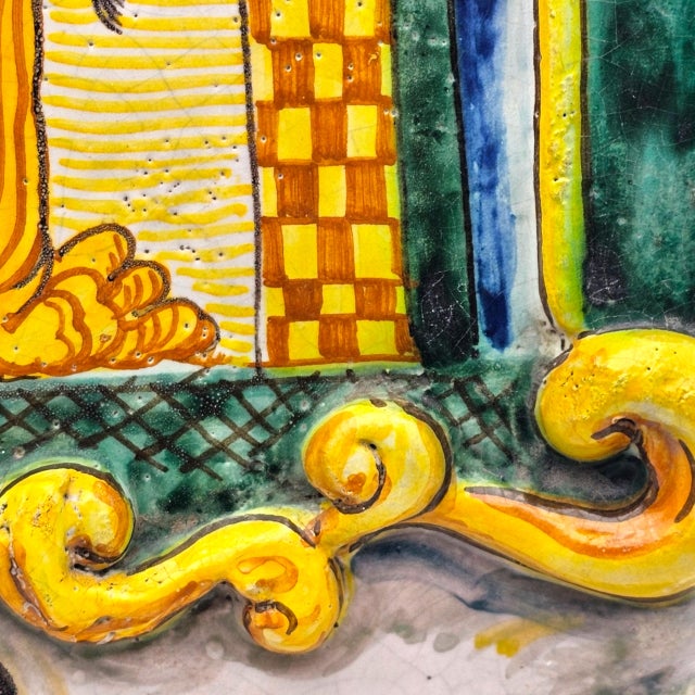 Vintage Italian Maiolica Madonna and Child Plaque by Roberto Lanchi, Rome For Sale - Image 11 of 13