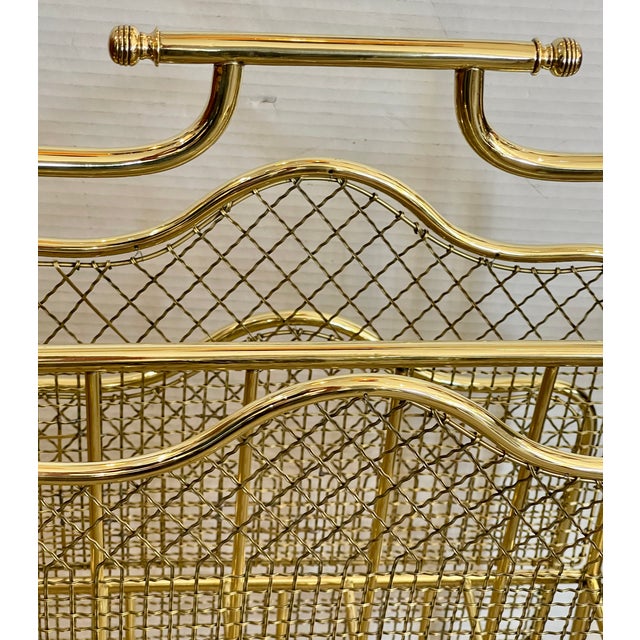 Maison Jansen Maison Jansen, Rare Neoclassical Brass Magazine Rack French, C.1920s For Sale - Image 4 of 14