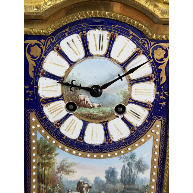 Antique Porcelain and Ormolu Mantel Clock from Richard & Cie, 1890s For Sale - Image 15 of 18