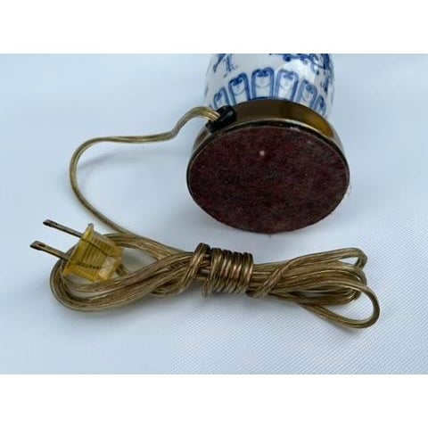 Ceramic Small Antique Blue and White Chinese Porcelain Lamp For Sale - Image 7 of 9