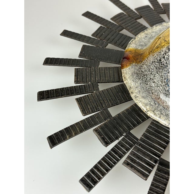Metal Vintage Brutalist Wall Lamp in Iron and Glass from Honsel Leuchten, 1960s For Sale - Image 7 of 18