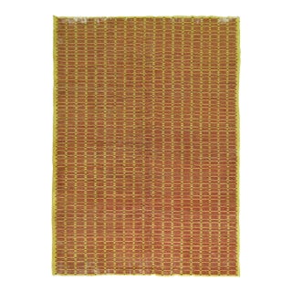 Mid 20th Century Yellow Field Turkish Deco Rug For Sale