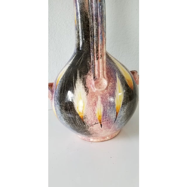 1980 G Tazdien Hand Painted Vase For Sale - Image 4 of 11