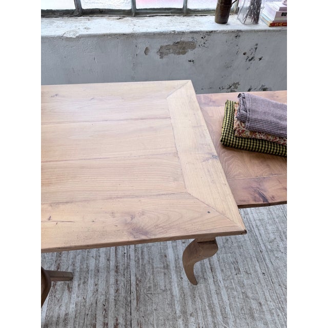 Cherrywood Farmhouse Table with Curved Legs, 19th Century For Sale - Image 15 of 18